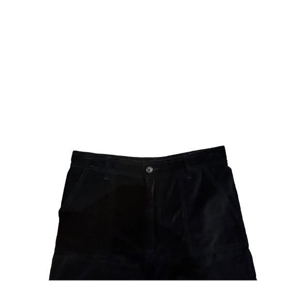 Frye Nadia Black Velvet Cropped Wide Leg Pants Size 27 Cotton Pockets Velour - Picture 6 of 13